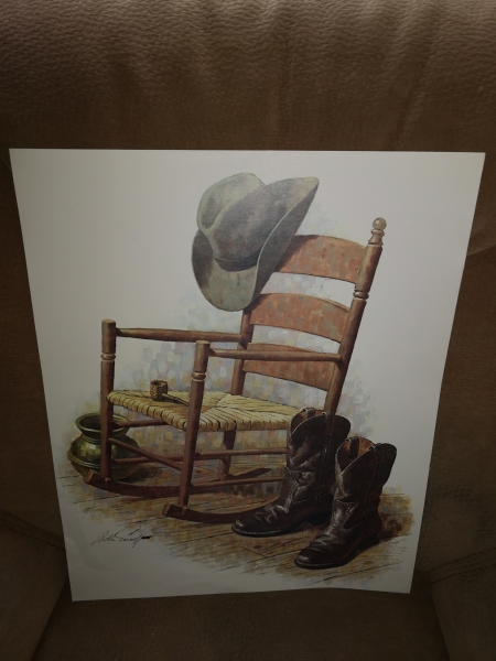 Poster Cowboy Hut mit Stiefeln